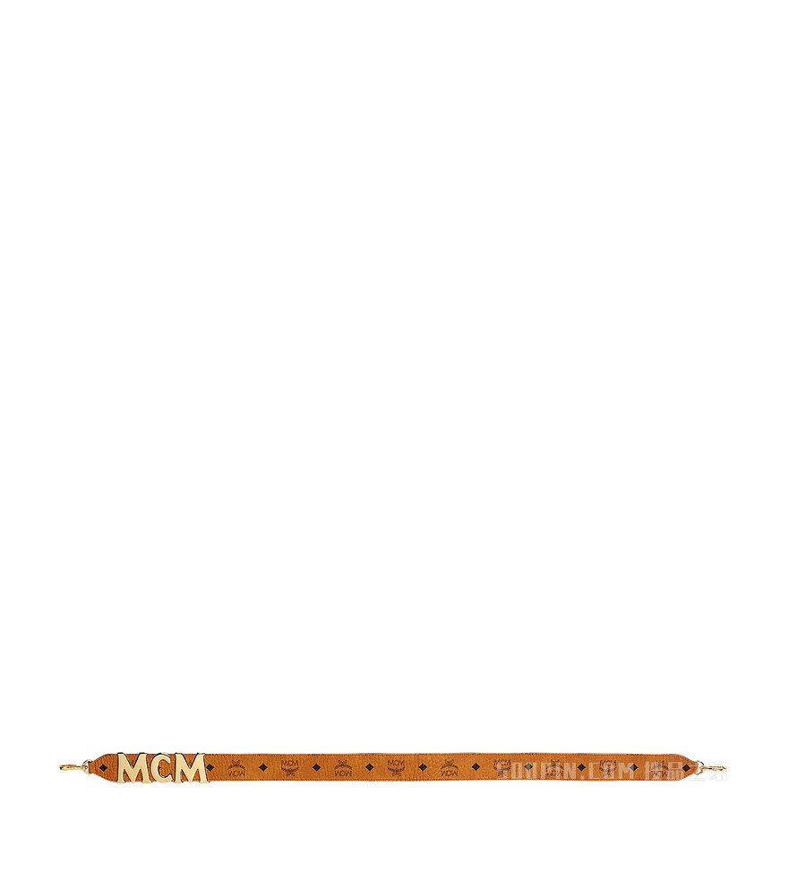 One Size Visetos MCM字母皮革肩带