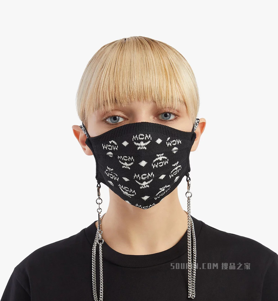 One Size 经典花纹链条针织口罩