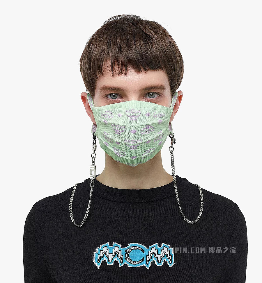 One Size Monogram针织链条口罩
