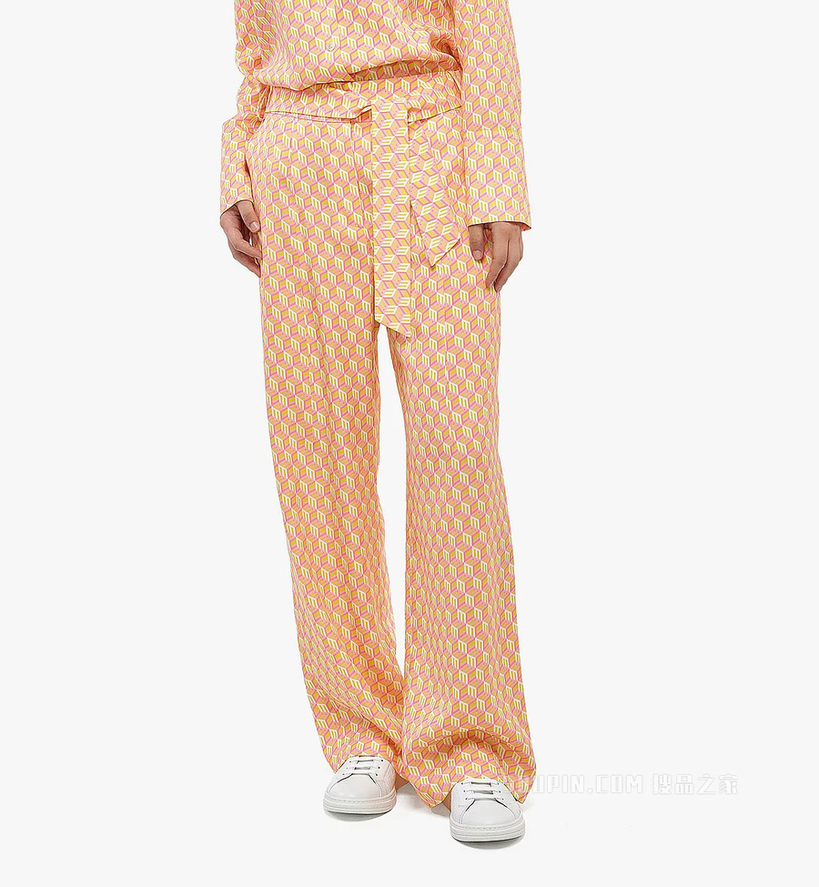 女士Cubic Monogram印花阔腿裤