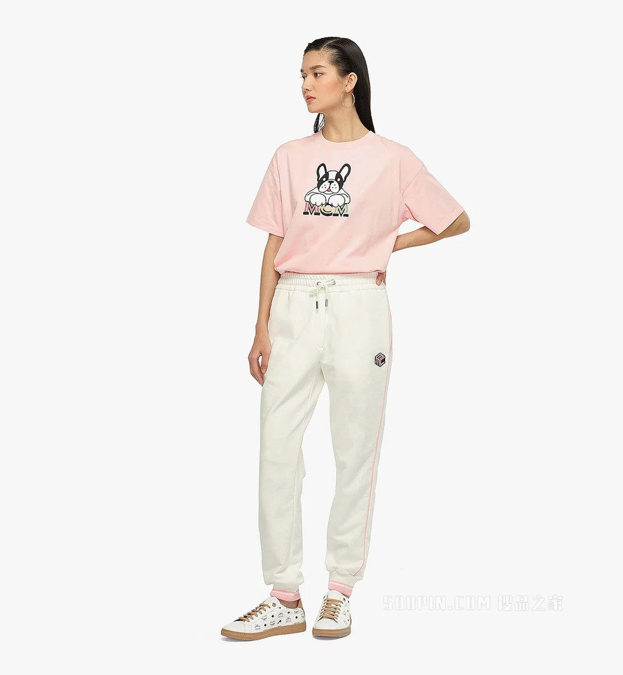 女士Cubic Logo纯棉运动裤