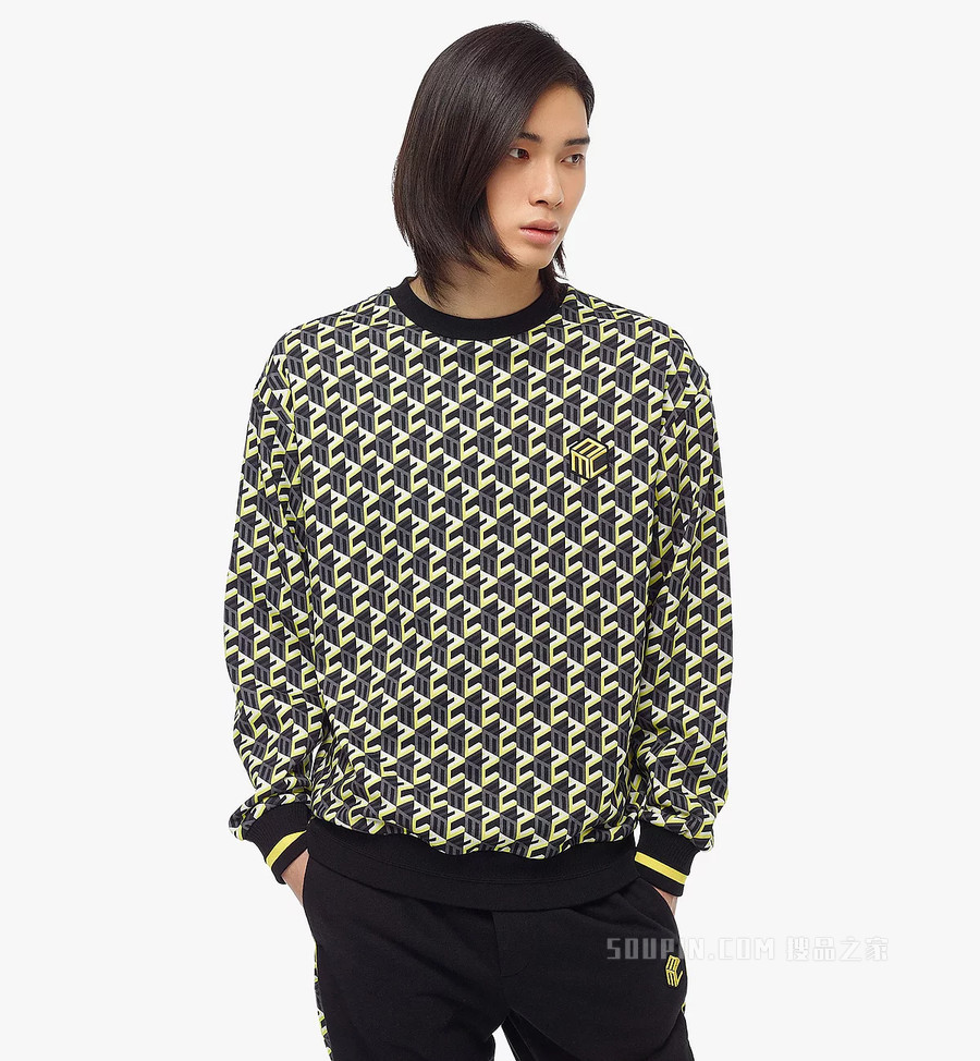 Cubic Monogram男士印花运动衫