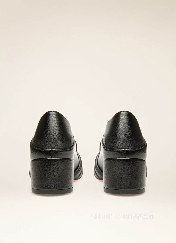 Janelle 黑色皮革浅口鞋
