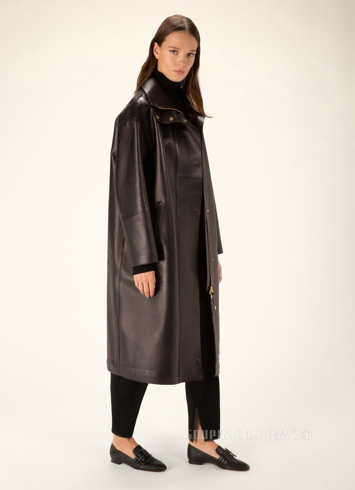 Janelle 黑色皮革乐福鞋