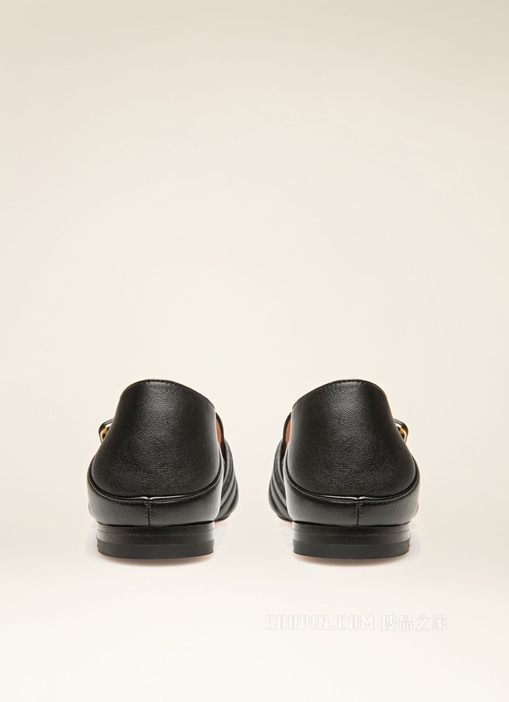 Janelle 黑色皮革乐福鞋