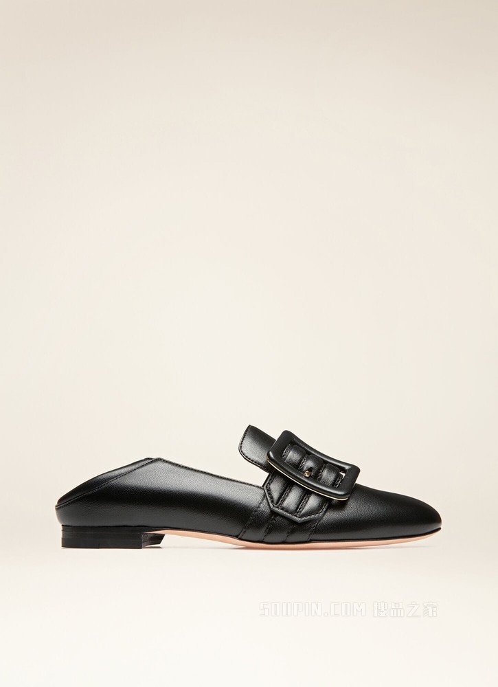 Janelle 黑色皮革乐福鞋