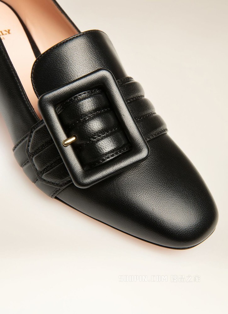 Janelle 黑色皮革乐福鞋