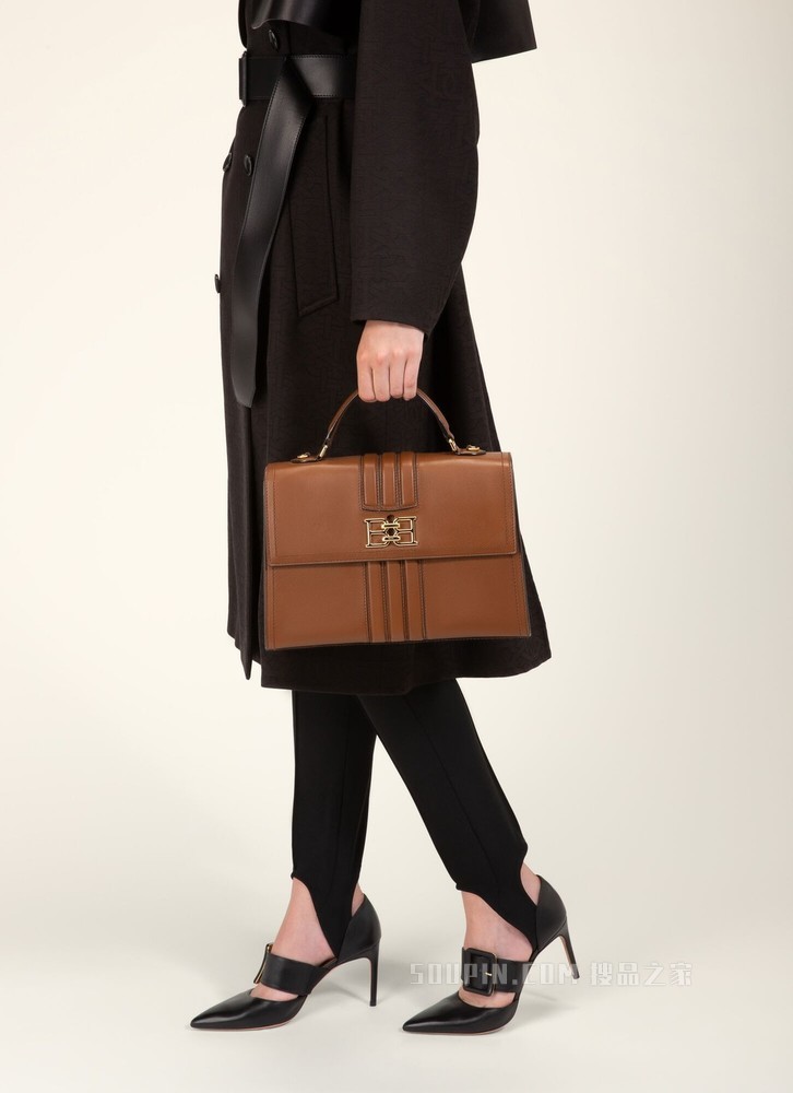 Brettie Medium 古铜色皮革手柄包