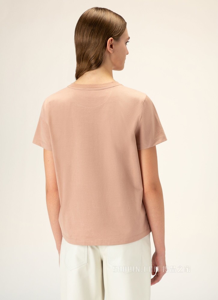 Logo T-shirt 粉色棉质上衣