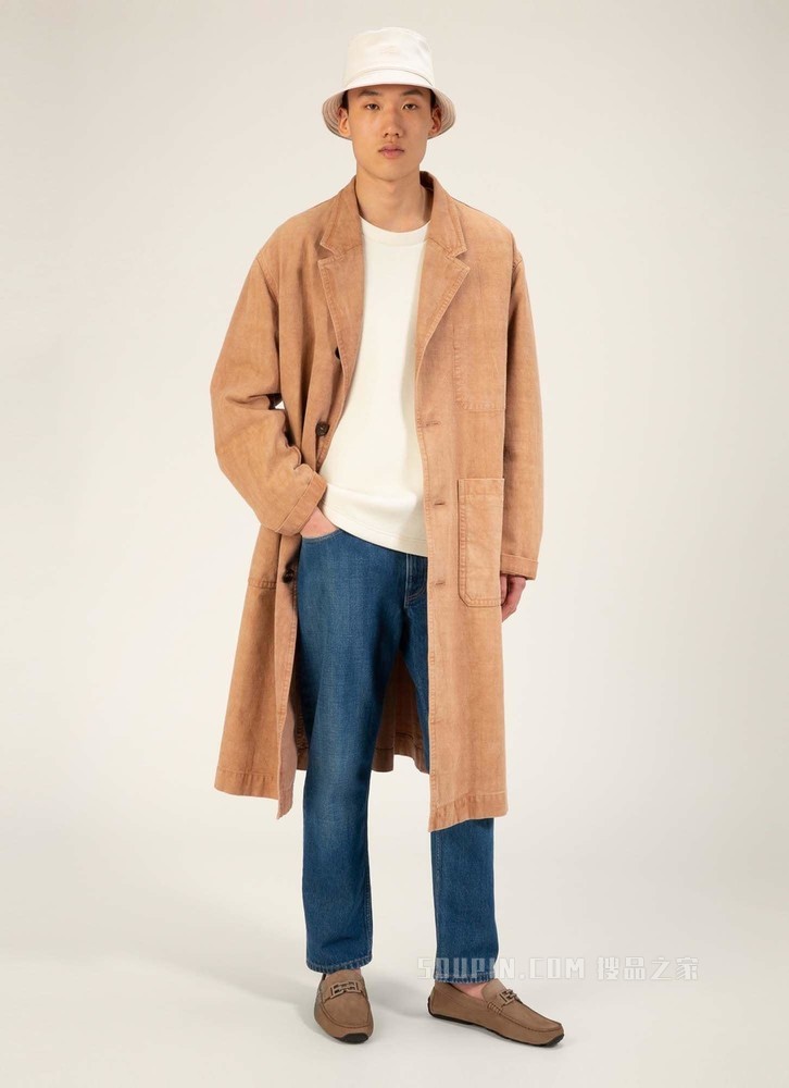 Parsal 灰褐色皮革驾车鞋