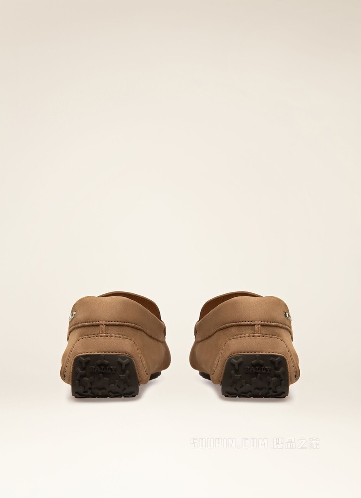 Parsal 灰褐色皮革驾车鞋