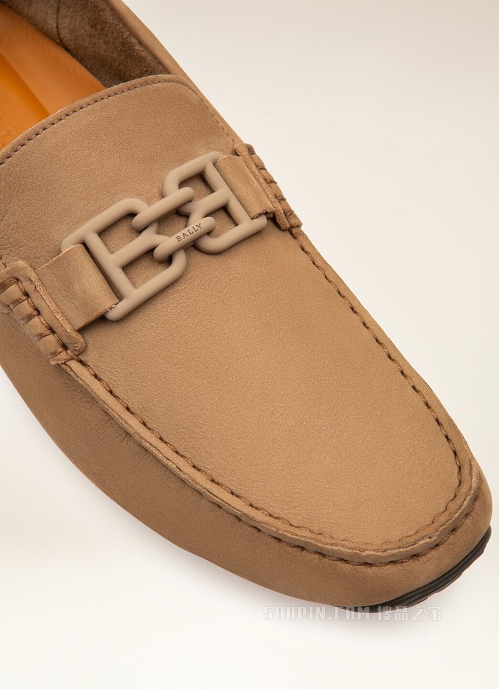 Parsal 灰褐色皮革驾车鞋