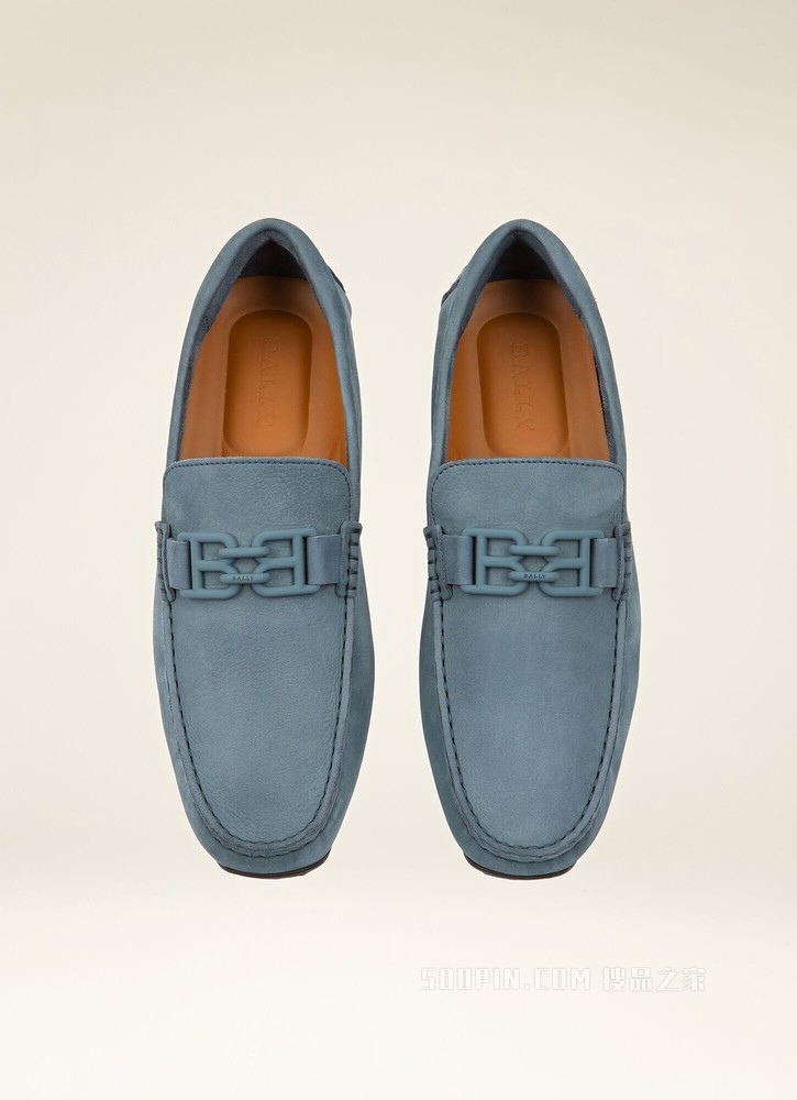 Parsal 蓝色皮革驾车鞋
