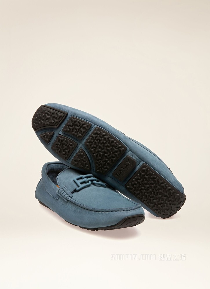 Parsal 蓝色皮革驾车鞋