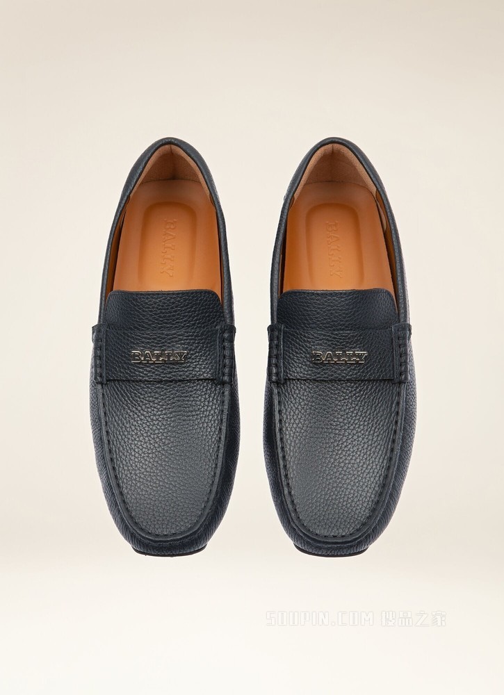 Palsy 海军蓝皮革驾车鞋