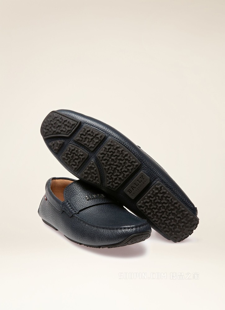 Palsy 海军蓝皮革驾车鞋