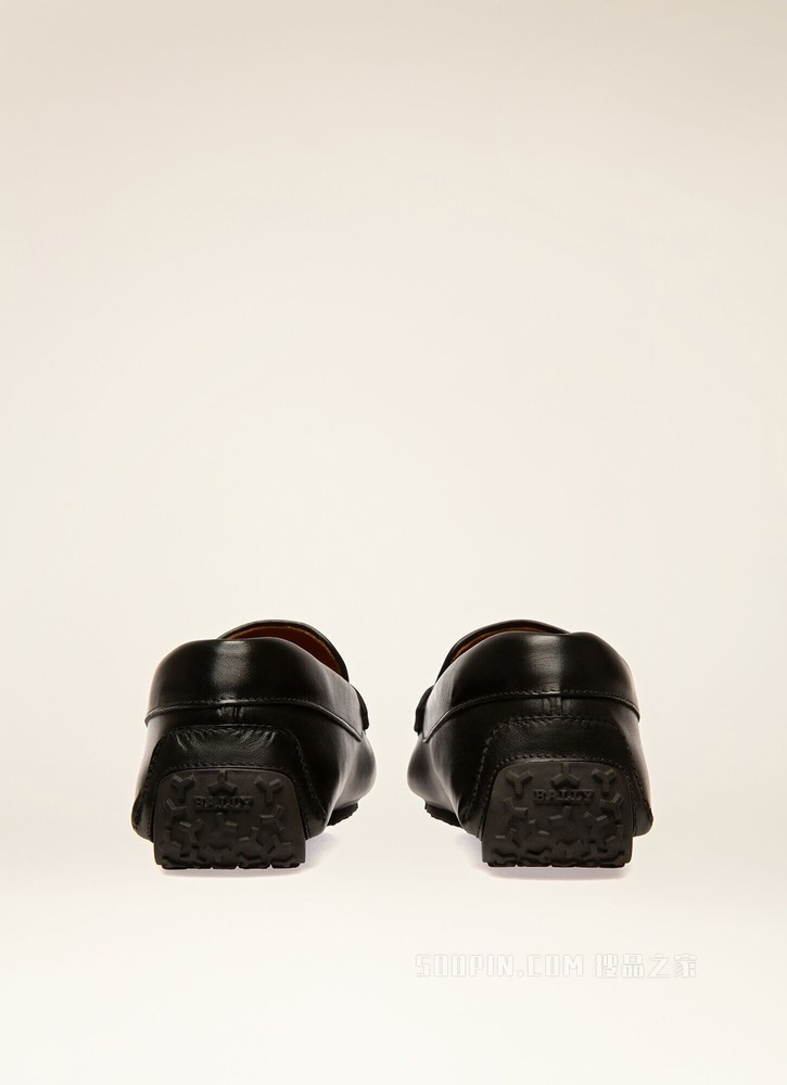 Patrik 棕色拼黑色皮革驾车鞋