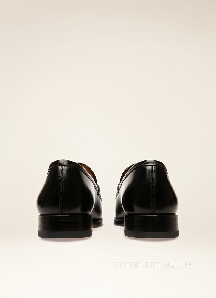 Scardix 黑色拼棕色皮革乐福鞋