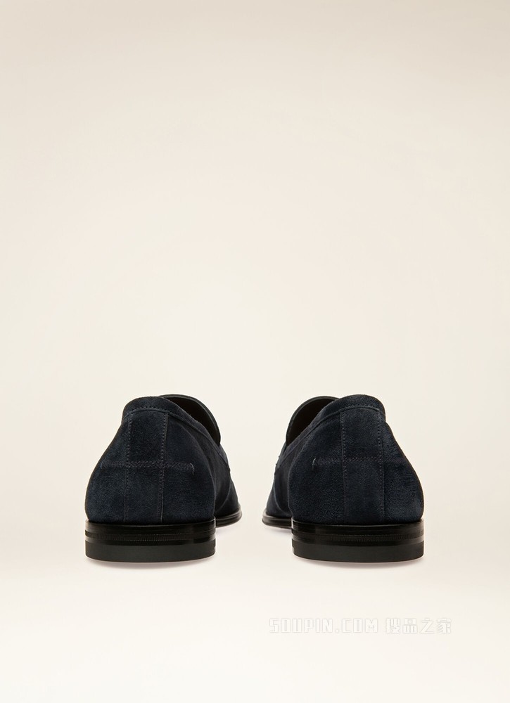 Webb 海军蓝皮革乐福鞋