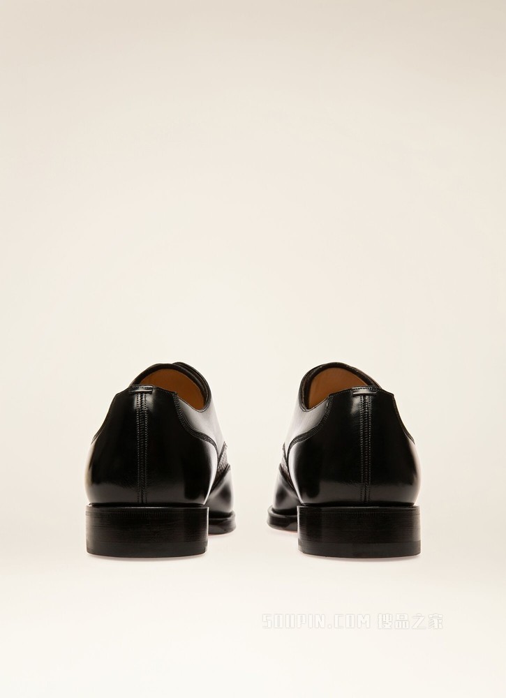 Scalibur 黑色棕色皮革牛津鞋