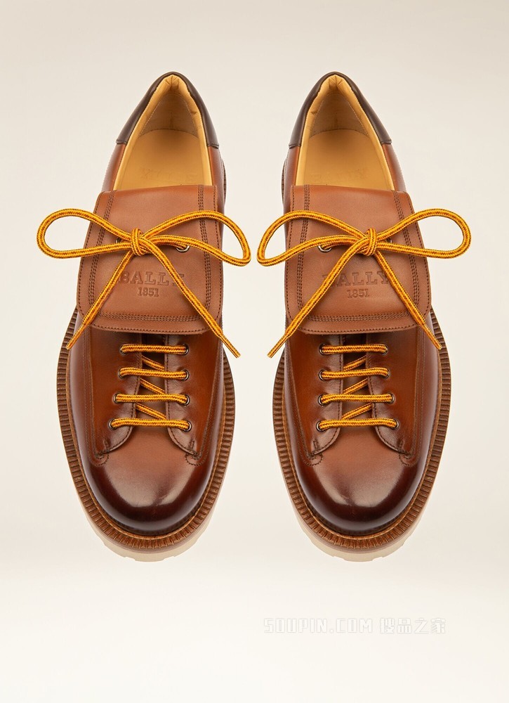 Norton 棕色皮革德比鞋