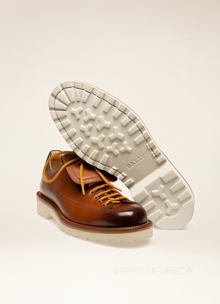 Norton 棕色皮革德比鞋