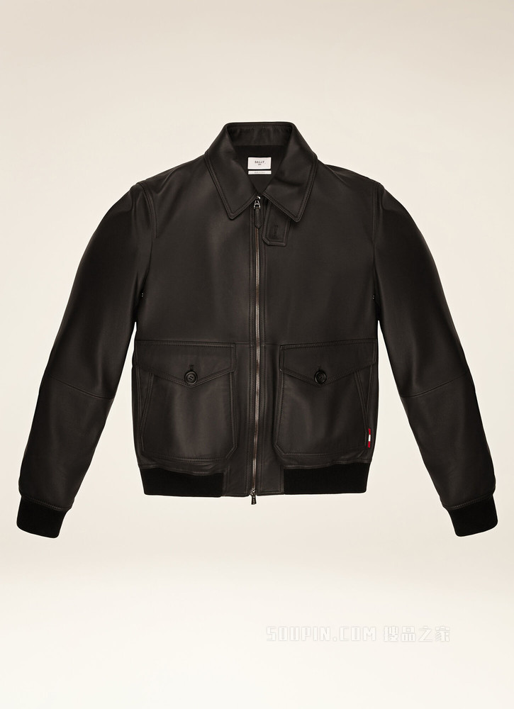 Shirt Collar Jacket 黑色皮革外套