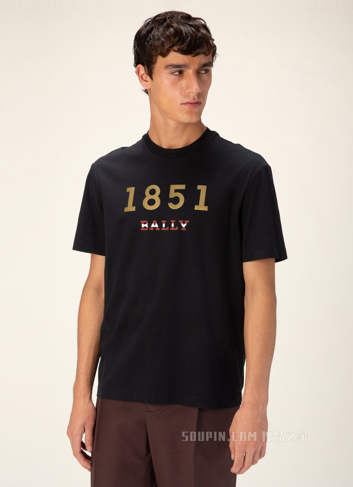 1851 T 恤 黑色棉质上衣