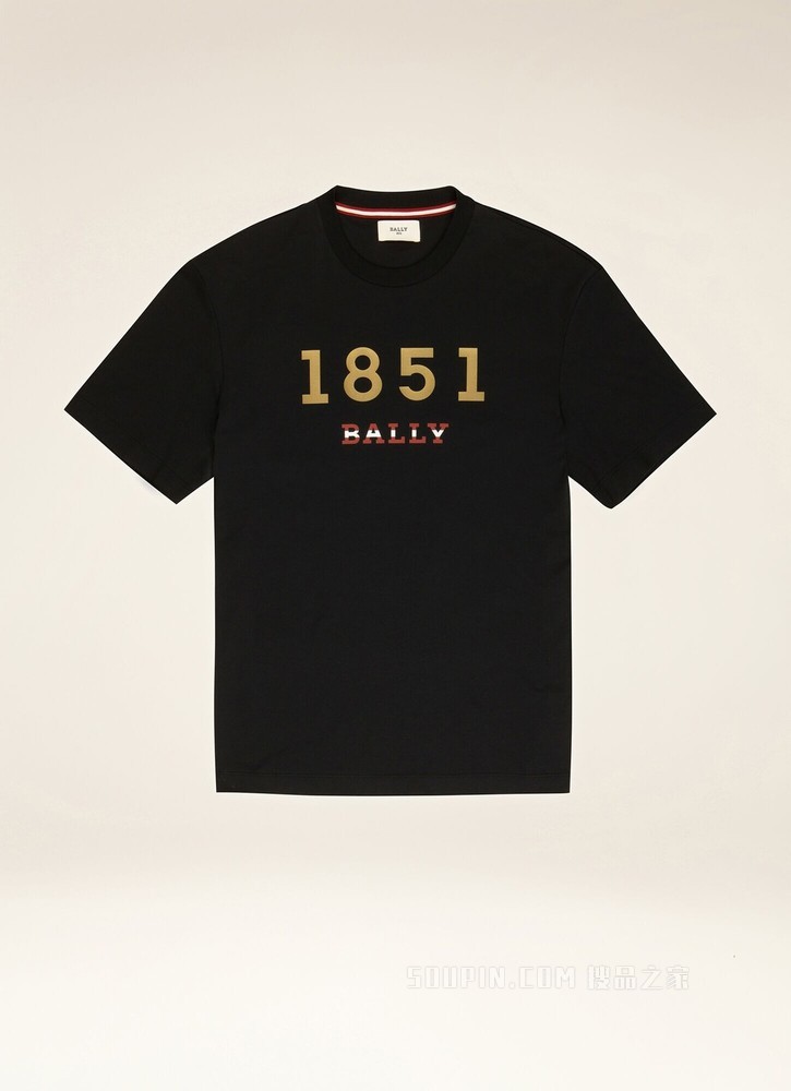 1851 T 恤 黑色棉质上衣