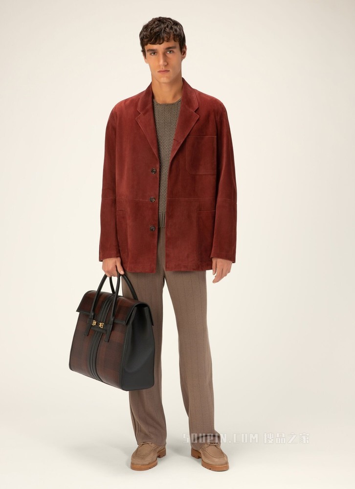 Piped Trouser 米色丝棉混纺下装