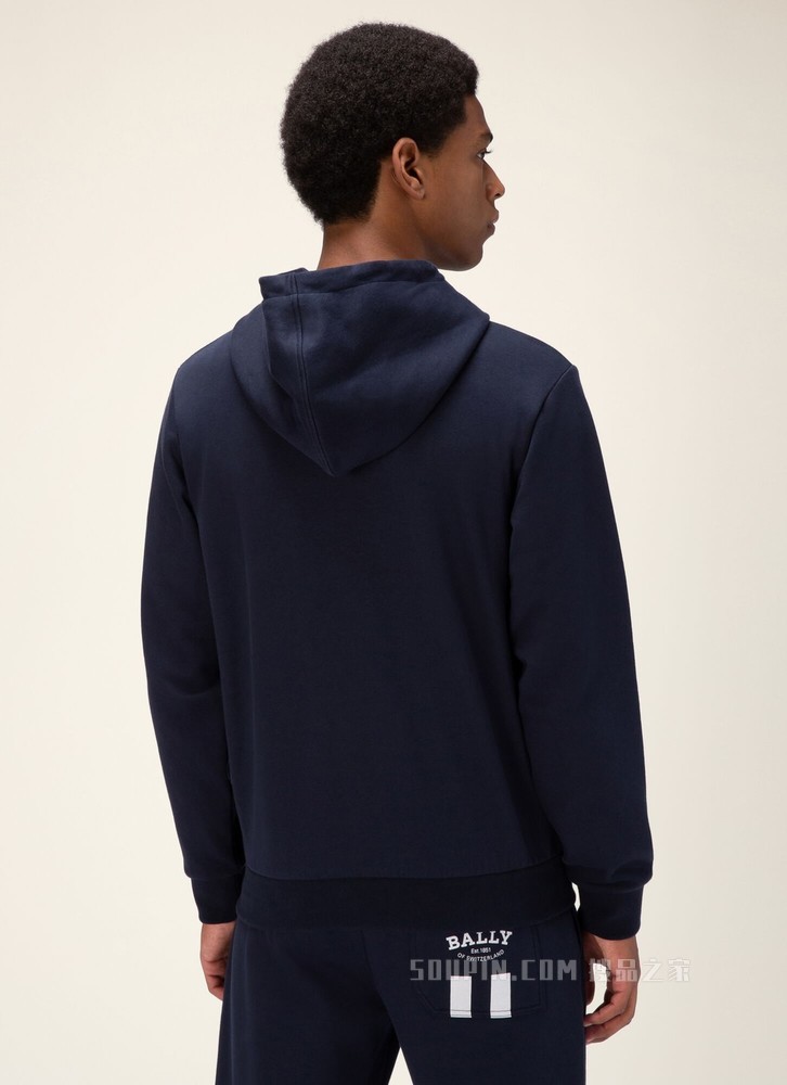 Bally Stripe 连帽衫 黑色棉质运动衫