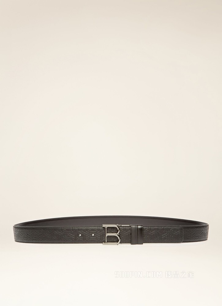 B Buckle 35 毫米黑色皮革腰带