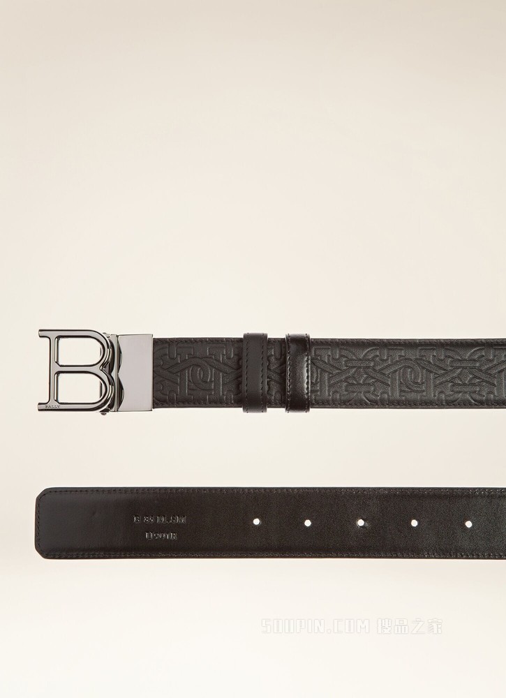 B Buckle 35 毫米黑色皮革腰带