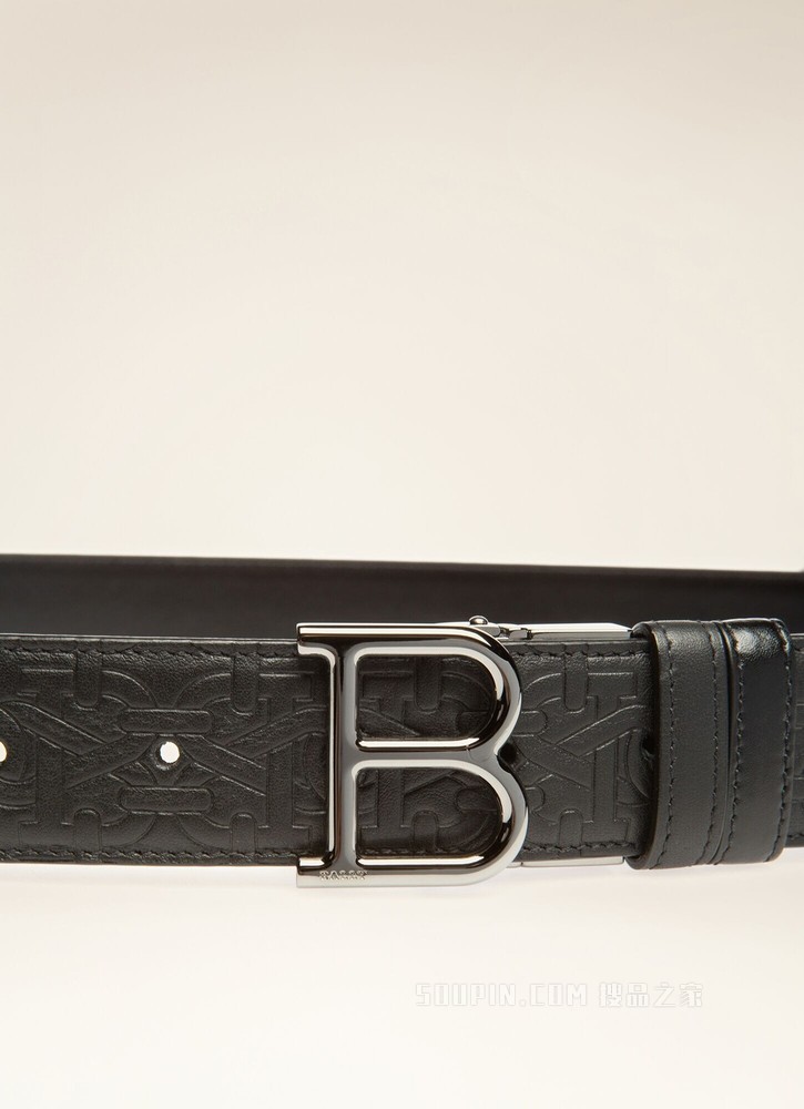 B Buckle 35 毫米黑色皮革腰带
