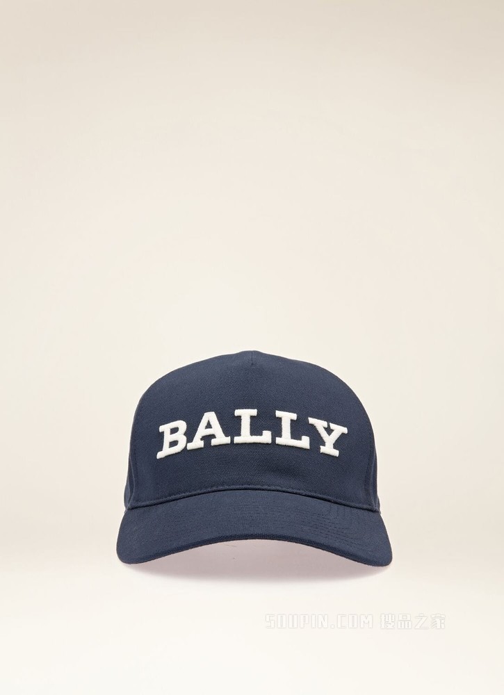 BALLY 都市帽 海军蓝棉质帽子