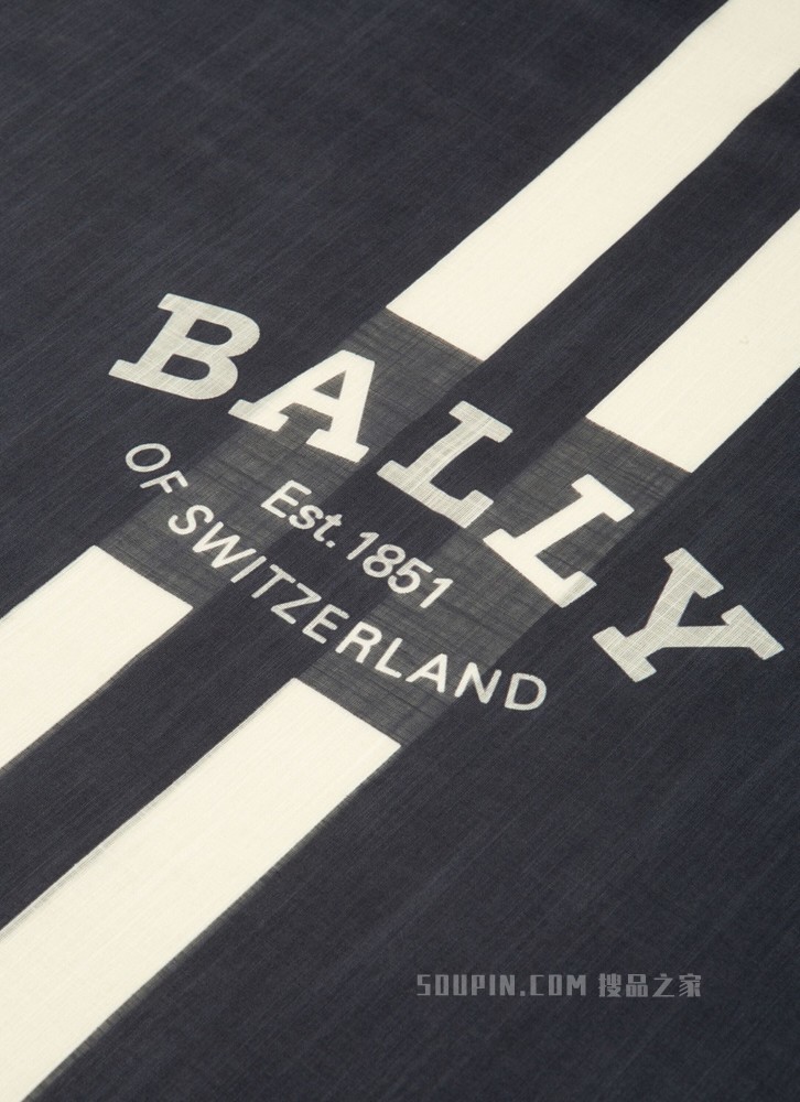 Bally Stripe Scarf 海军蓝棉质配饰