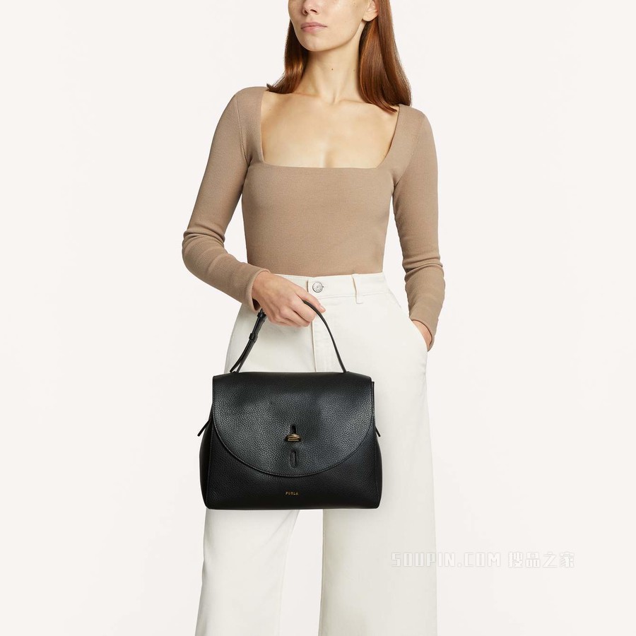 中号手提包 Nero (Black) Furla Net
