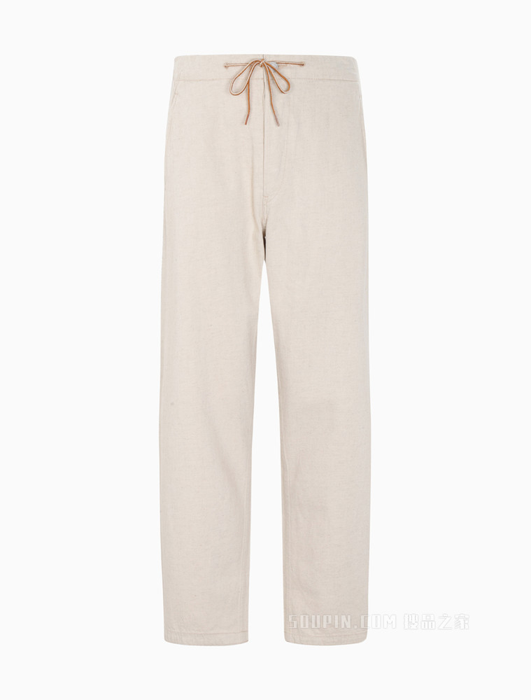【简约系列】Calvin Klein 22春夏新品男女同款抽绳腰直筒棉麻牛仔裤40665ST