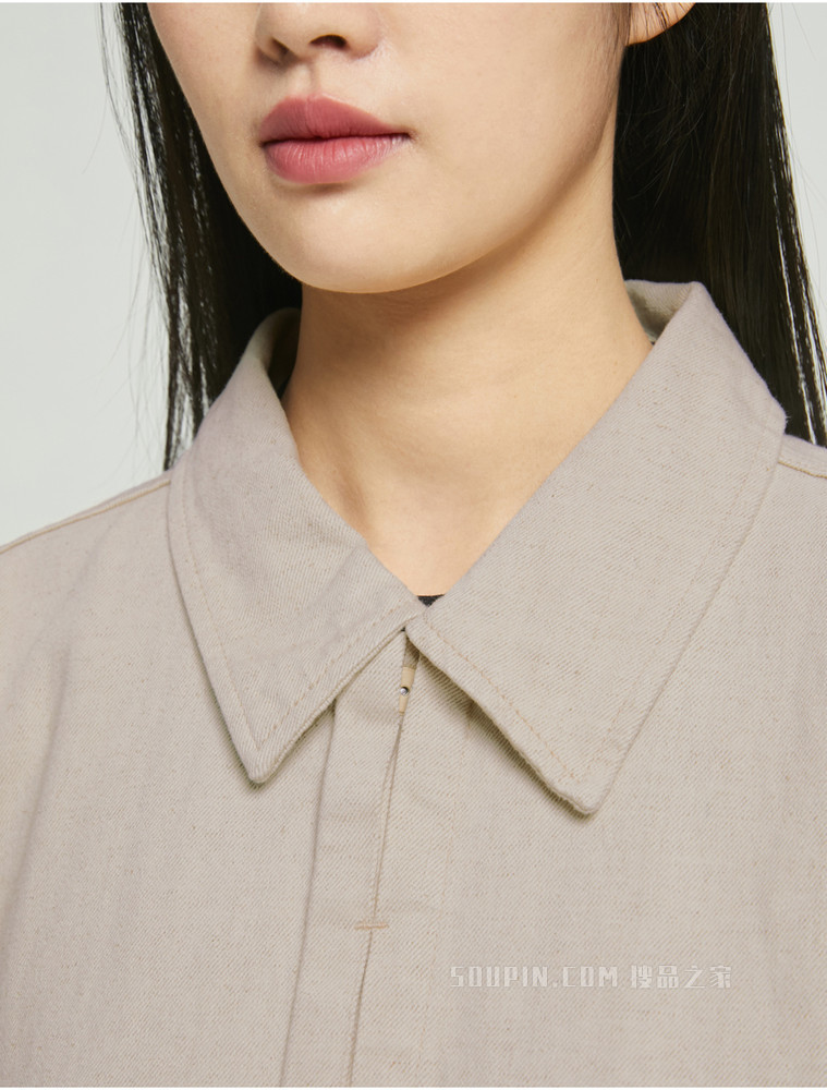 【简约系列】Calvin Klein 22春夏新品男女同款棉麻抽绳下摆牛仔外套40664ST