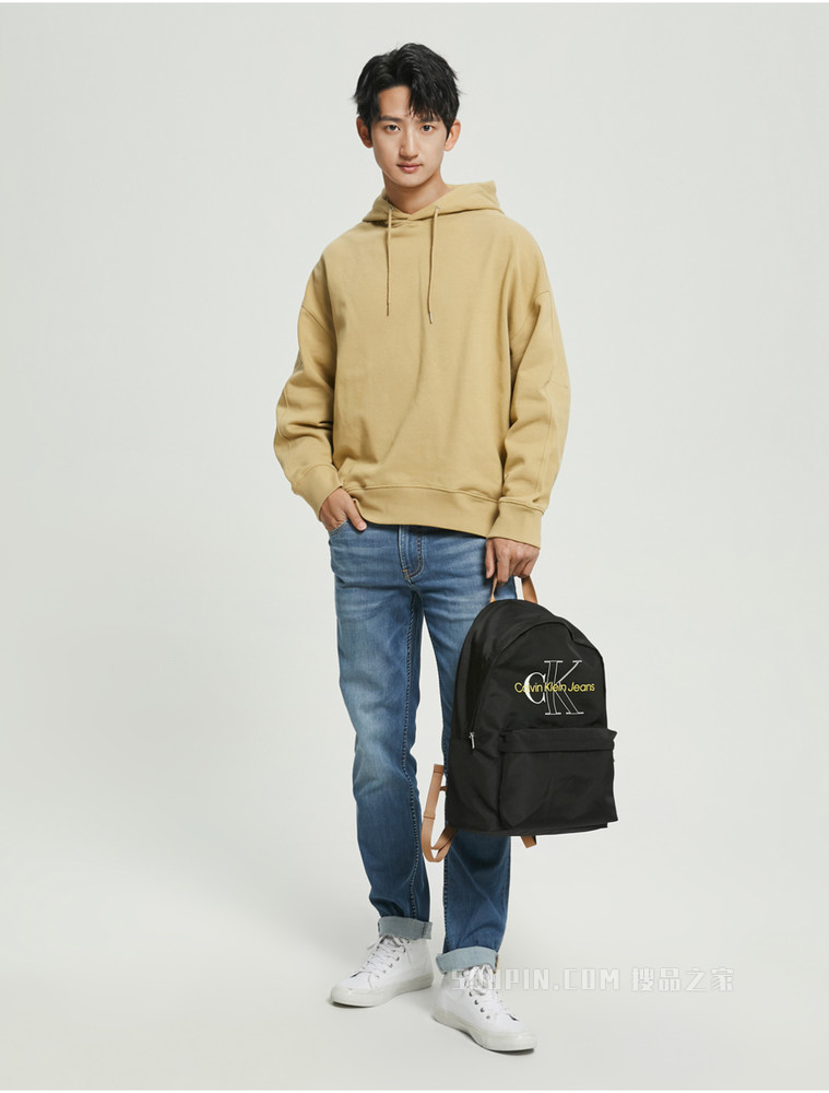 【简约系列】Calvin Klein 22春夏新品男女同款简约LOGO抽绳连帽卫衣40630ST