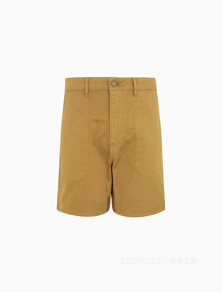 【简约系列】Calvin Klein 22春夏新品男女同款铆钉扣直筒休闲短裤40666ST