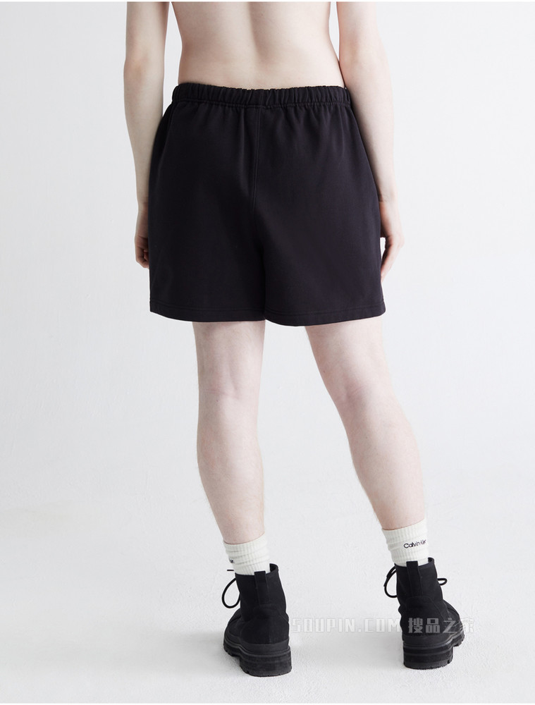 【简约系列】Calvin Klein 22春夏新品男女同款松紧腰刺绣休闲短裤40632ST