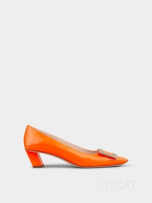 Belle Vivier金属扣单鞋 橙色