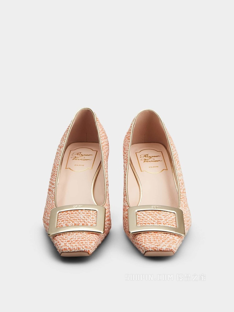 Belle Vivier 金属扣织物高跟鞋 彩色