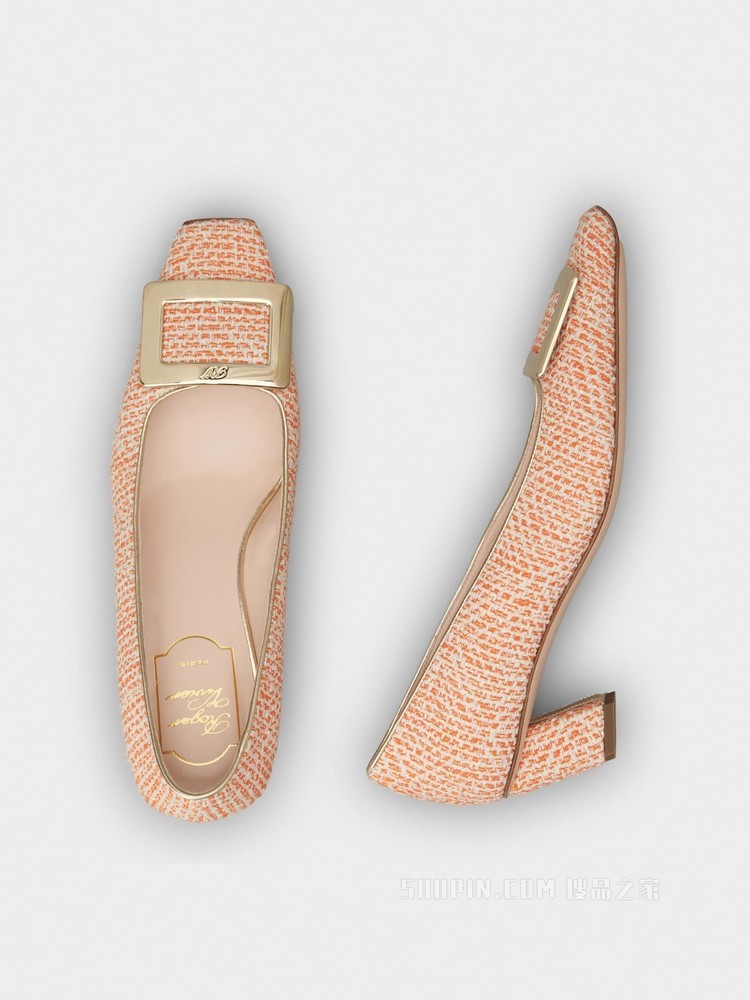 Belle Vivier 金属扣织物高跟鞋 彩色