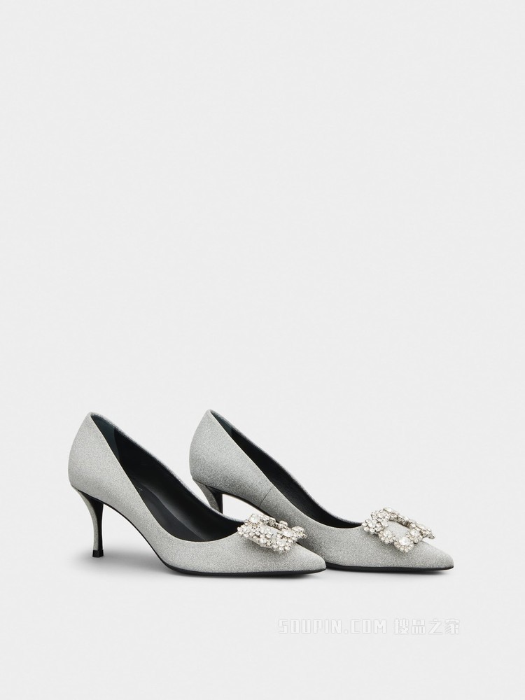 Flower Strass 钻扣单鞋 银色