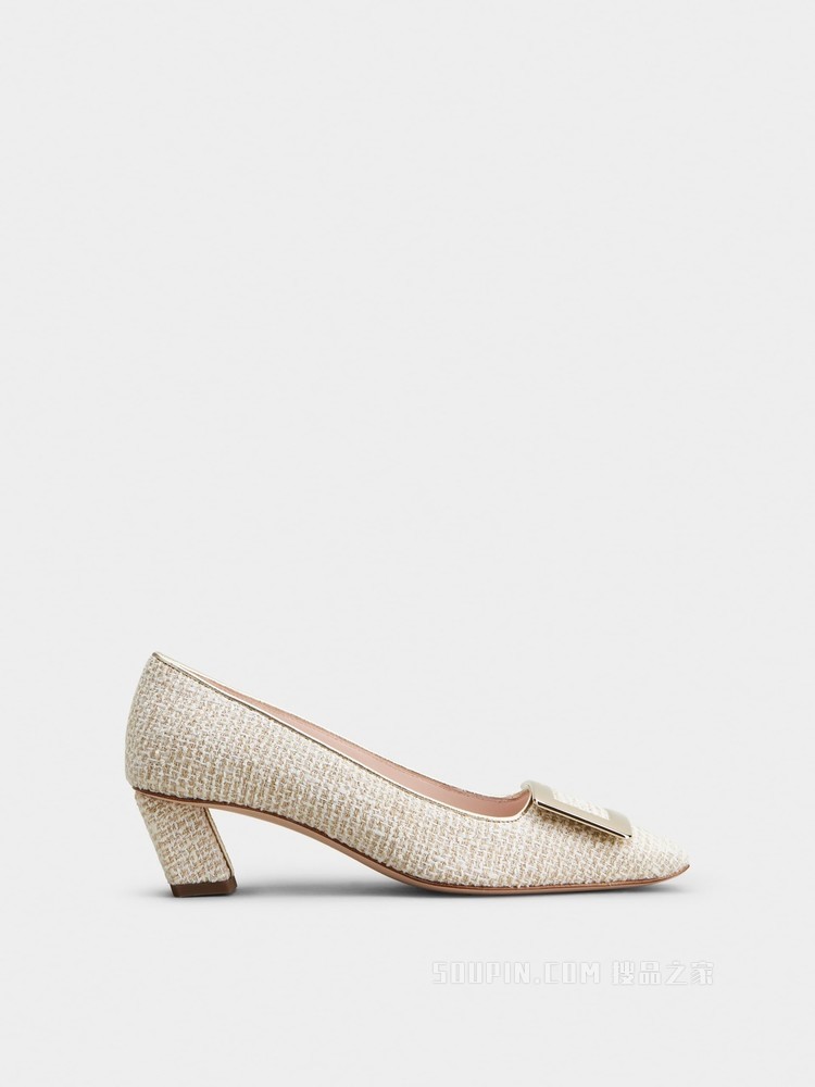 Belle Vivier 金属扣织物高跟鞋 彩色