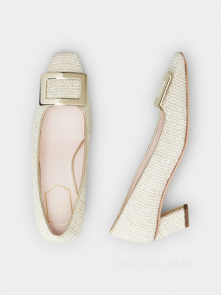 Belle Vivier 金属扣织物高跟鞋 彩色