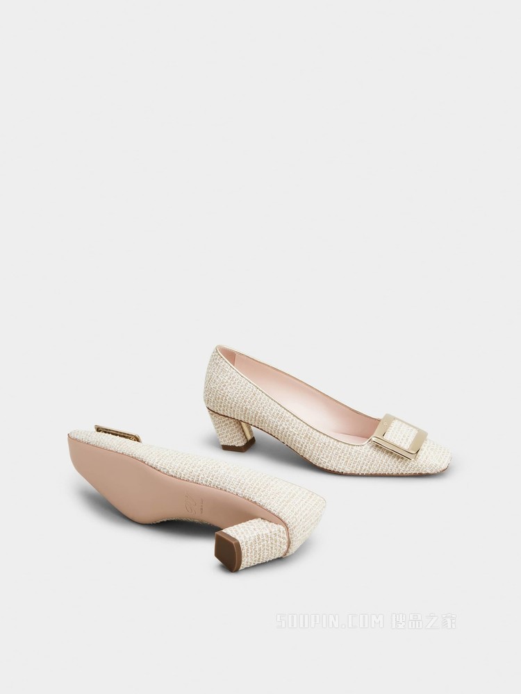 Belle Vivier 金属扣织物高跟鞋 彩色