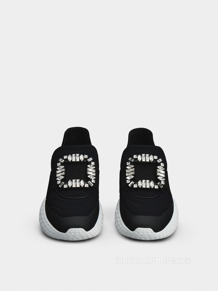 Viv' Run Moonlight 钻扣织物运动鞋 黑色